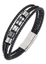 Charger l&#39;image dans la galerie, BRACELET Homme cuir et acier ALL BLACKS 682349
