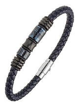 Charger l&#39;image dans la galerie, BRACELET Homme cuir et acier ALL BLACKS 682383
