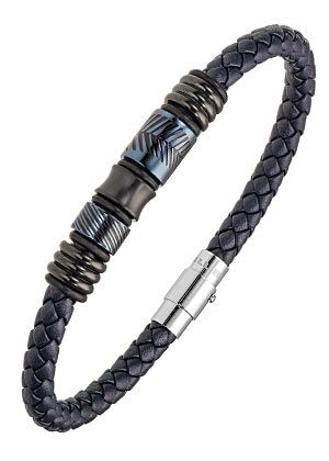 BRACELET Homme cuir et acier ALL BLACKS 682383