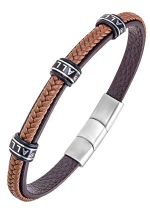 Charger l&#39;image dans la galerie, BRACELET Homme cuir marron clair ALL BLACKS 682443
