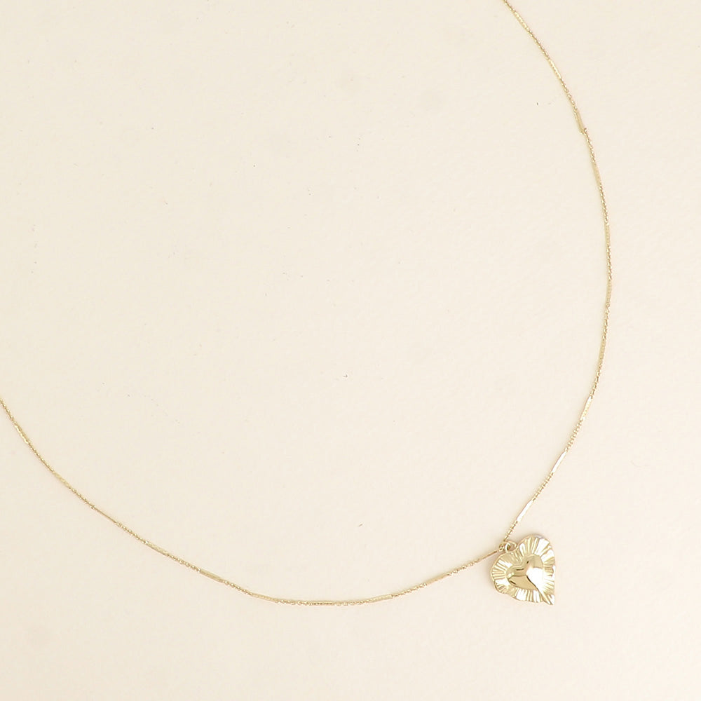 COLLIER Femme ACIER doré coeur  BOHM