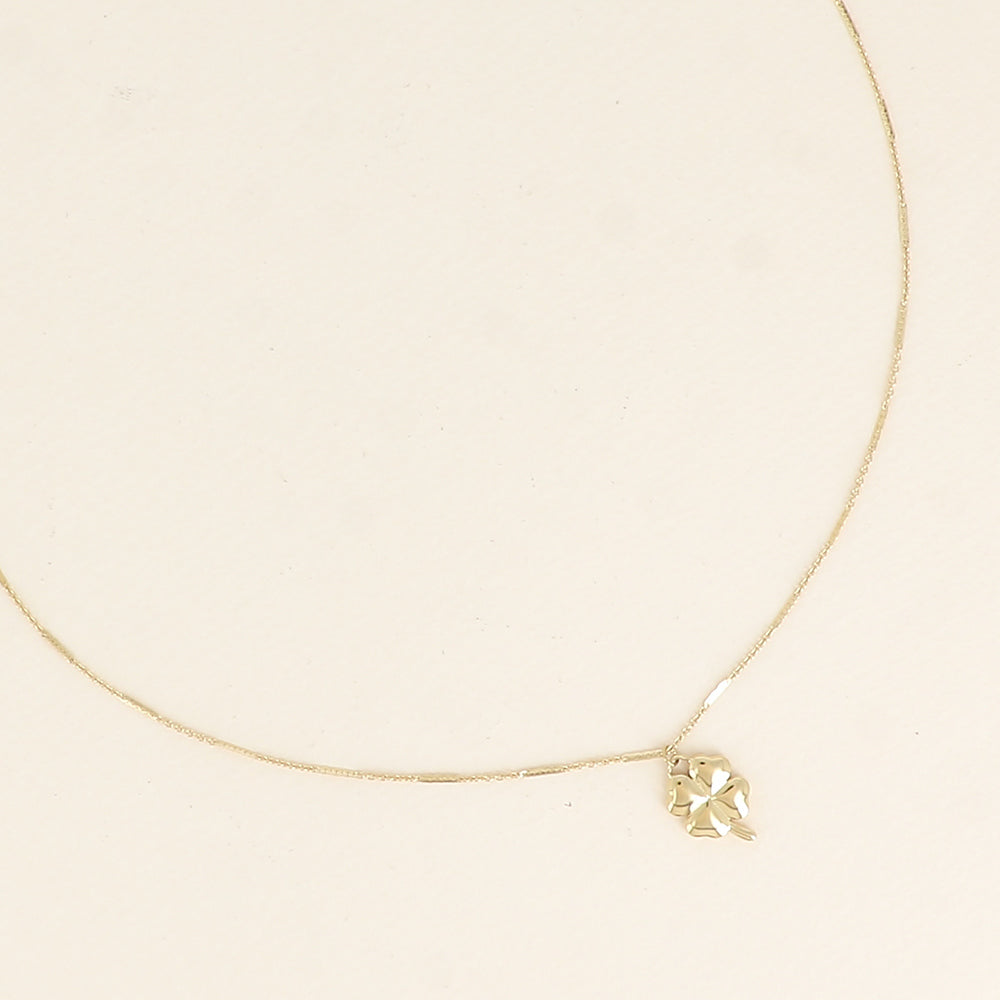COLLIER Dame motif trèfle ACIER INOXYDABLE DORE