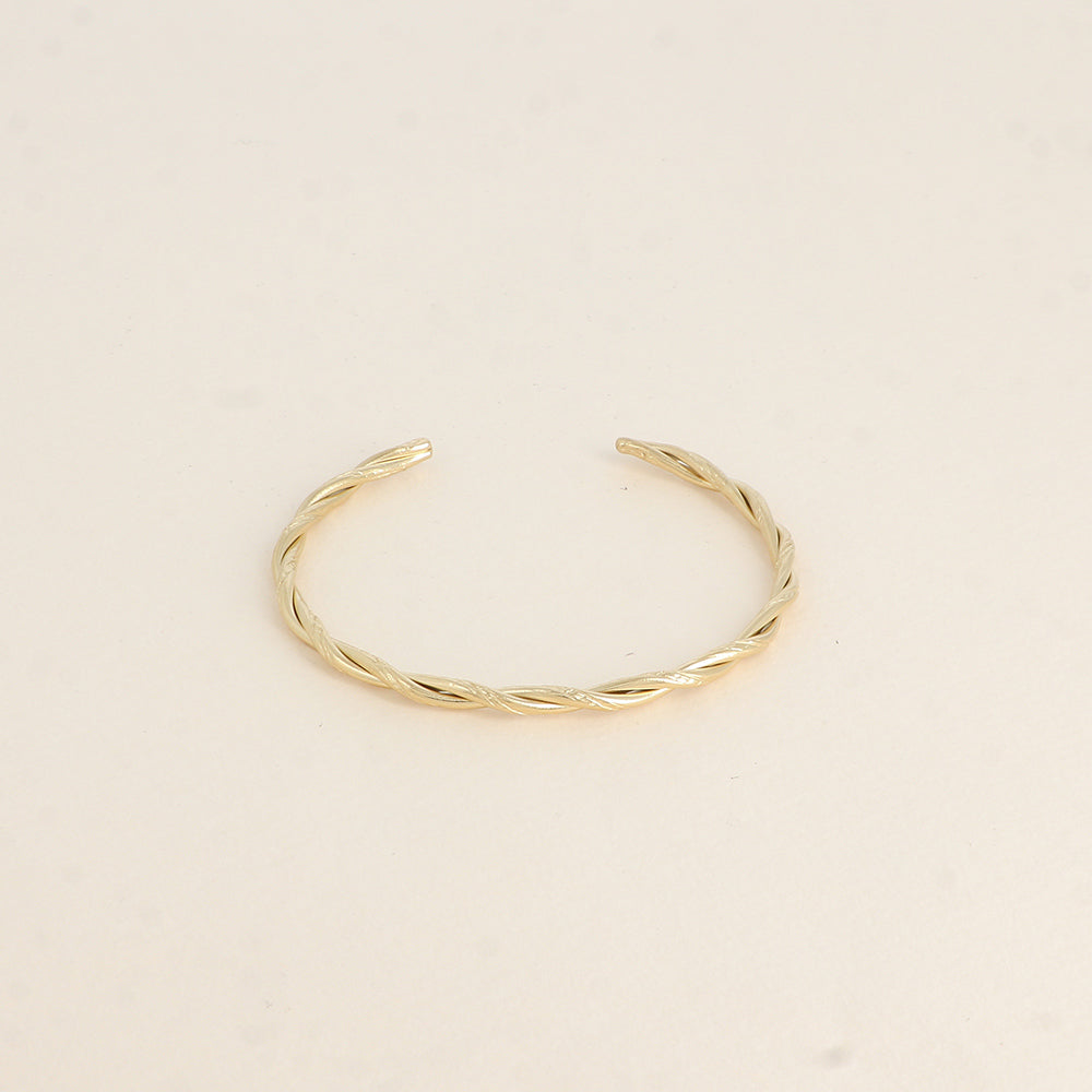 BRACELET Dame acier doré JONC TORSADE BOHM