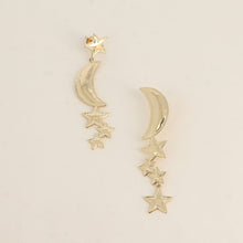 Charger l&#39;image dans la galerie, BOUCLES D&#39;OREILLES Dame  PENDANTES  BOHM ETOILES ET LUNE
