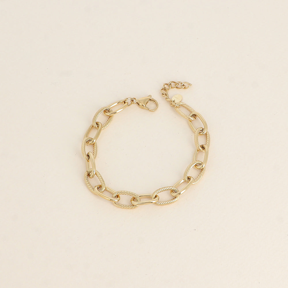 Bracelet Femme acier MAILLE OVALE LISSE ET TORSADEE BOHM