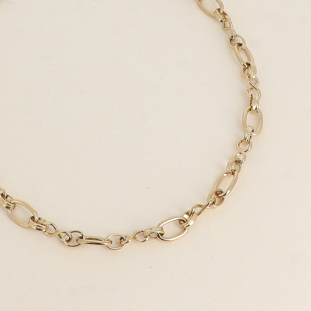 Collier Femme acier  MAILLE ANNEAUX OVALE ET INFINI BOHM