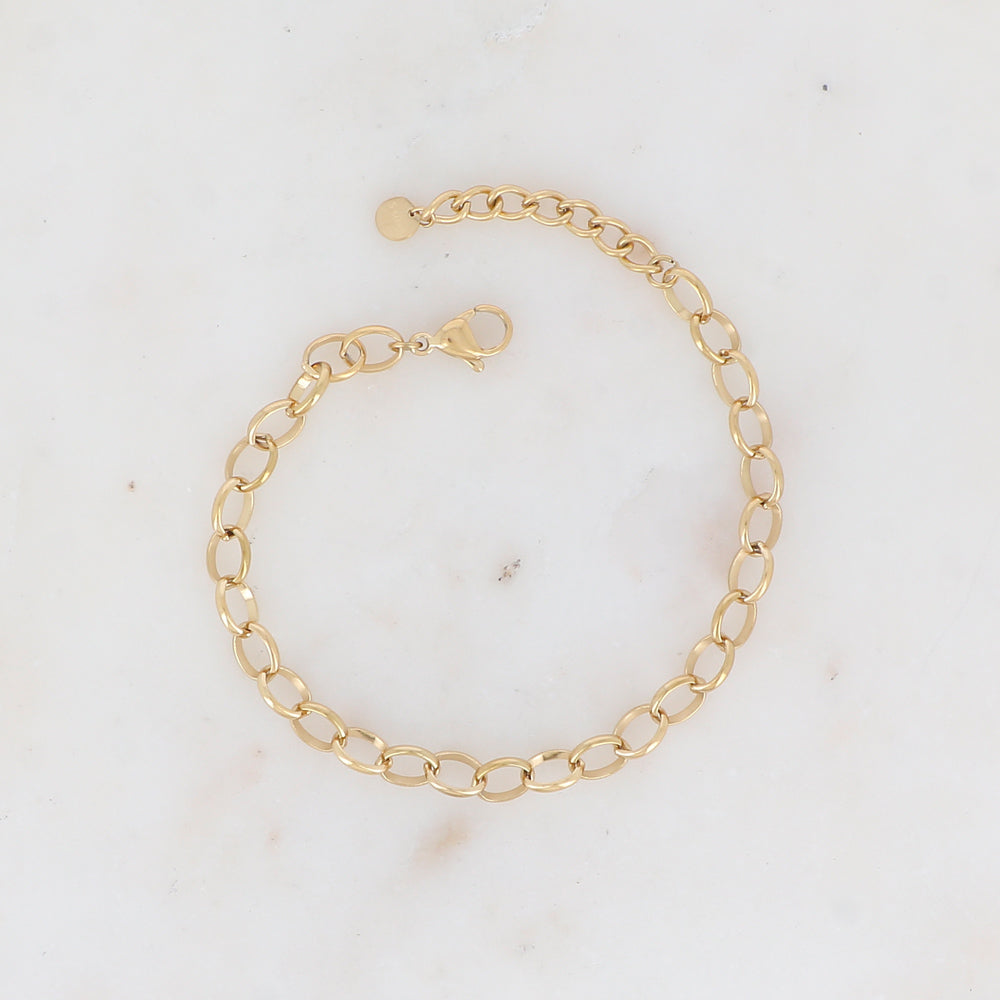 BRACELET Dame mailles JASERON acier doré