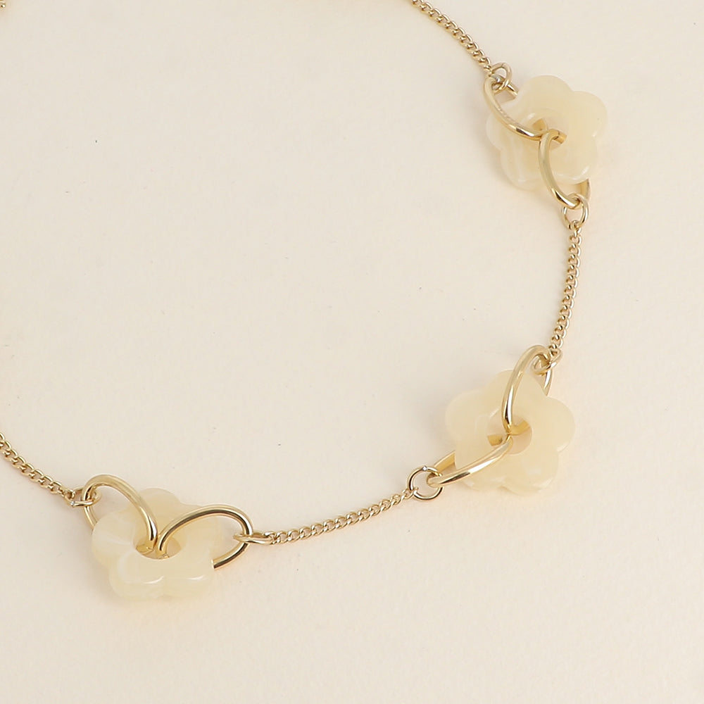 COLLIER Femme BOHM  ACIER FLEURS RESINE