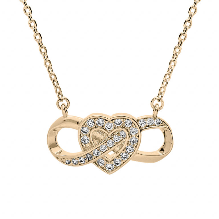 COLLIER Femme PLAQUE OR COEUR ET INFINI OXYDES