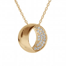 Charger l&#39;image dans la galerie, COLLIER Dame pendentif rond et zirconium PLAQUE OR
