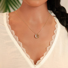 Charger l&#39;image dans la galerie, COLLIER Dame pendentif rond et zirconium PLAQUE OR

