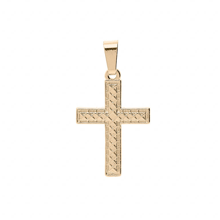 PENDENTIF Unisexe Croix croisillons PLAQUE OR