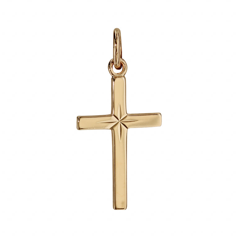 PENDENTIF Dame Croix étoilé PLAQUE OR