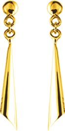 BOUCLES D'OREILLES Dame pendantes 20 mm OR JAUNE