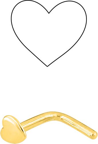 PIERCING DE NEZ Femme COEUR OR JAUNE OZ 9K8950
