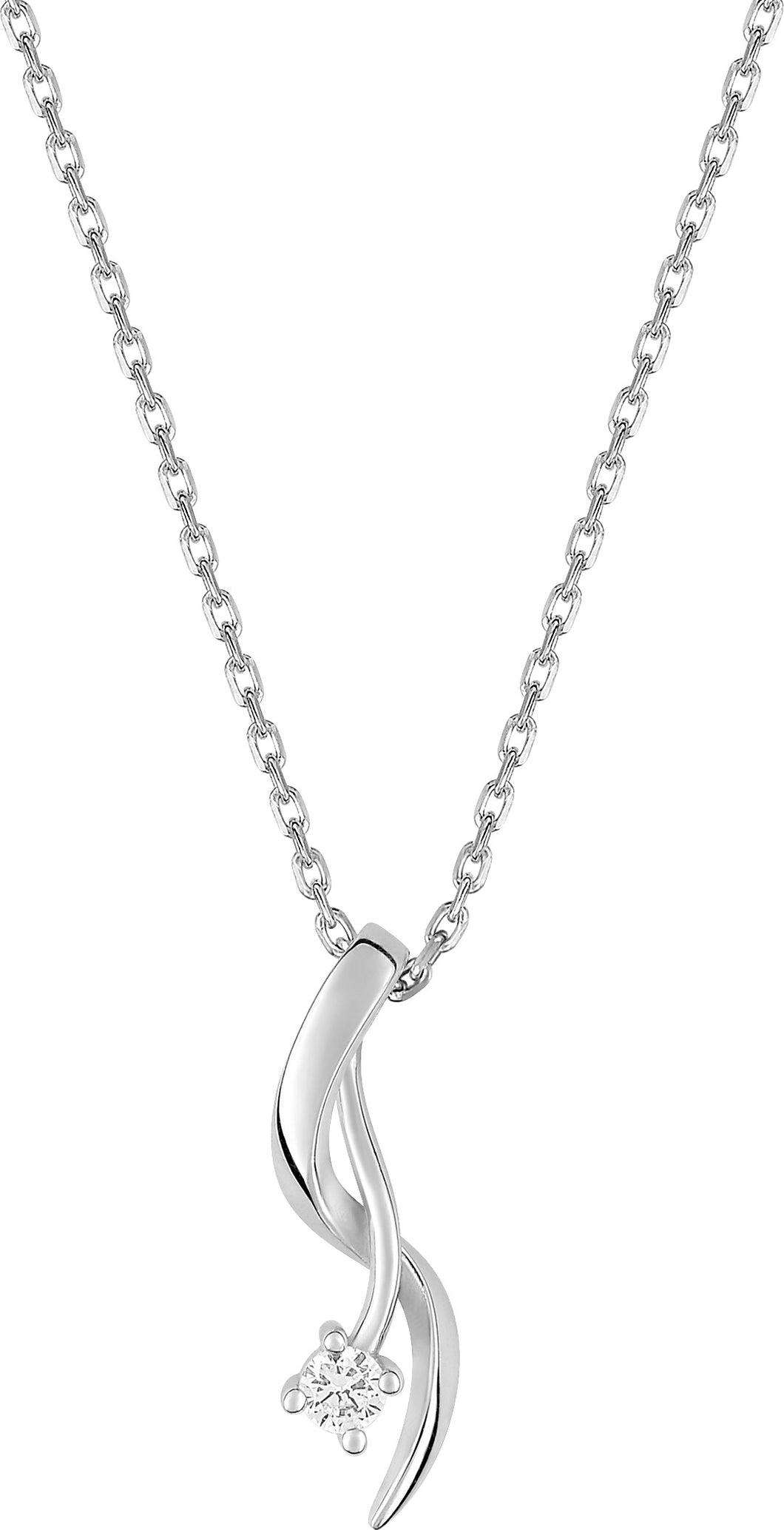COLLIER Dame ARGENT 925/1000° MOTIF VIRGULE + OXYDE