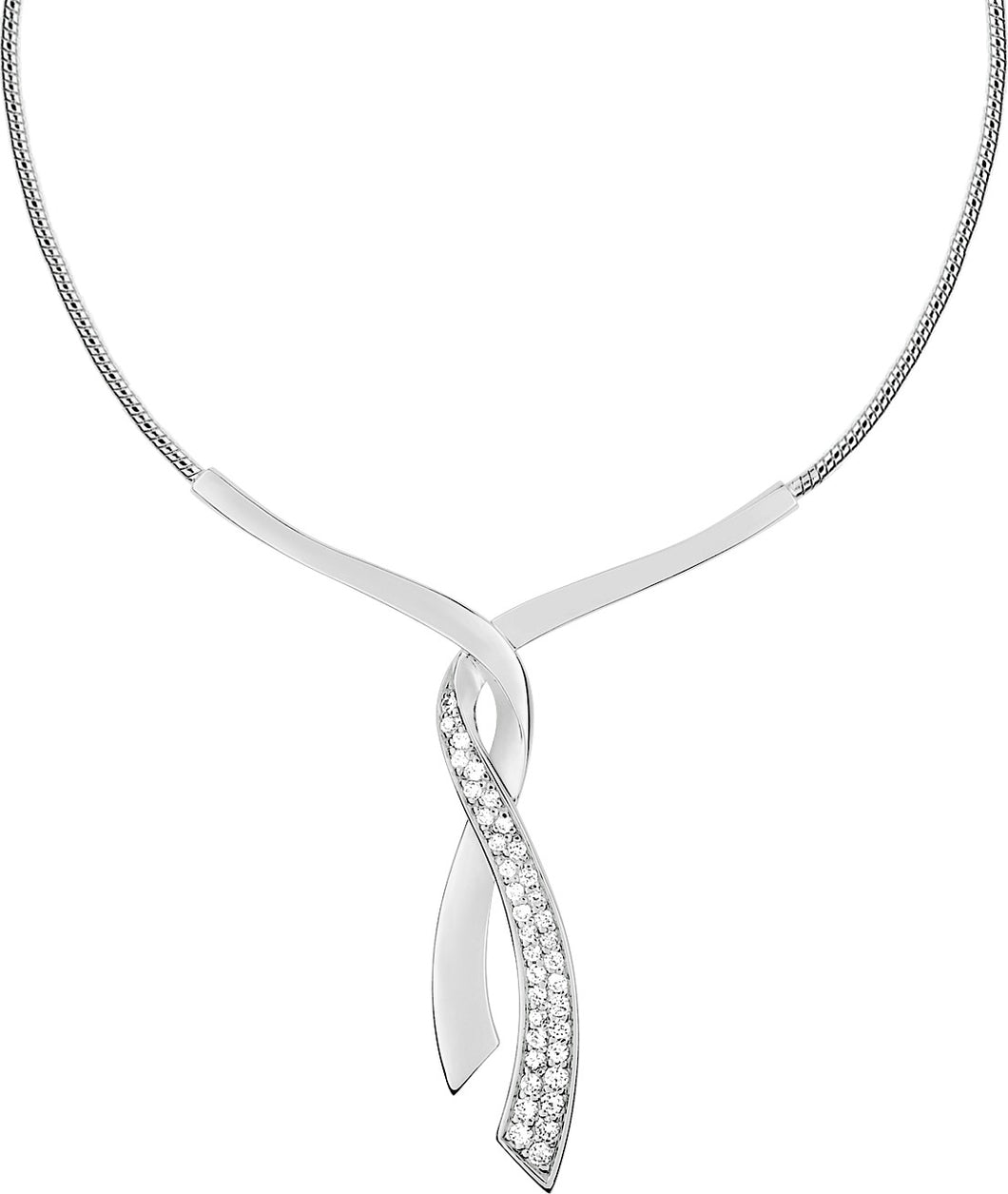COLLIER Dame  Volutes croisées ARGENT