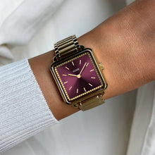 Charger l&#39;image dans la galerie, MONTRE Dame CLUSE Tetragone fond bordeau  CW10314
