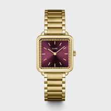 Charger l&#39;image dans la galerie, MONTRE Dame CLUSE Tetragone fond bordeau  CW10314
