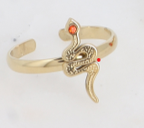 Charger l&#39;image dans la galerie, BAGUE ACIER DORE CRITAL ORANGE BOHM
