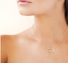 Charger l&#39;image dans la galerie, COLLIER Dame coeurs et oxyde  PLAQUE OR
