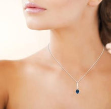 Charger l&#39;image dans la galerie, COLLIER Femme ARGENT RHODIE ET OXYDES BLEU ET BLANCS
