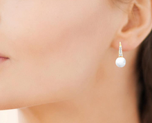 Charger l&#39;image dans la galerie, BOUCLES D&#39;OREILLES Dame Dormeuse perles imitation PLAQUE OR
