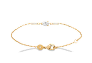 BRACELET Femme PLAQUE OR OXYDES BLANCS