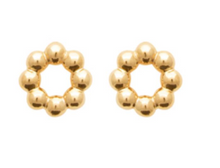 Charger l&#39;image dans la galerie, BOUCLES D OREILLES Femme PLAQUE OR ANNEAU BOULES
