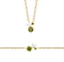 Charger l&#39;image dans la galerie, BRACELET Dame avec zirconium vert et blanc PLAQUE OR
