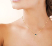 Charger l&#39;image dans la galerie, COLLIER Dame avec zirconium Bleu et blanc PLAQUE OR
