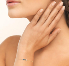 Charger l&#39;image dans la galerie, BRACELET Dame avec zirconium Bleu, noir et et Blanc PLAQUE OR
