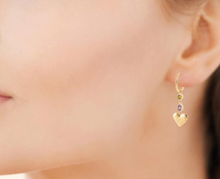 Charger l&#39;image dans la galerie, BOUCLES DOREILLES Dame Créoles et pendentifs empierrés PLAQUE OR
