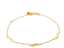 Charger l&#39;image dans la galerie, BRACELET Dame volutes empierrées PLAQUE OR
