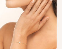 Charger l&#39;image dans la galerie, BRACELET Dame Rond Cristal blanc PLAQUE OR
