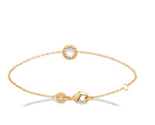 Charger l&#39;image dans la galerie, BRACELET Dame Rond Cristal blanc PLAQUE OR
