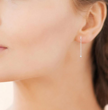 Charger l&#39;image dans la galerie, BOUCLES D OREILLES Femme PENDANTES ARGENT RHODIE OZ
