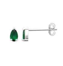 Charger l&#39;image dans la galerie, BOUCLES D OREILLES Femme ARGENT RHODIE OXYDE VERT
