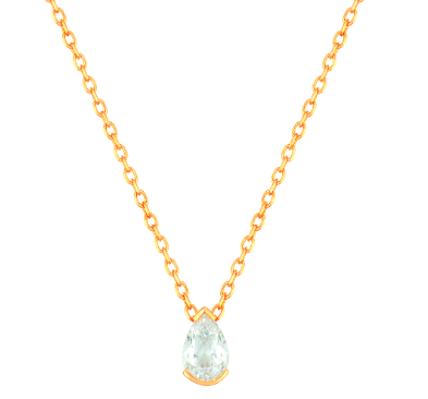 COLLIER Dame or jaune et oxyde de zirconium