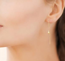 Charger l&#39;image dans la galerie, BOUCLES D&#39;OREILLES Dame pendantes PLAQUE OR
