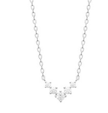 Charger l&#39;image dans la galerie, COLLIER Dame pendentif oxydes blancs ARGENT RHODIE
