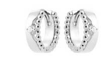 Charger l&#39;image dans la galerie, BOUCLES D&#39;OREILLES Dame créoles empierrées ARGENT
