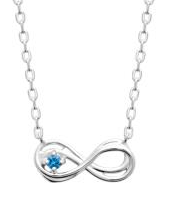 Charger l&#39;image dans la galerie, COLLIER Dame infini + pierre bleue ARGENT
