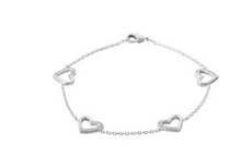 Charger l&#39;image dans la galerie, BRACELET Dame motif &quot;coeurs&quot; ARGENT
