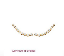 Charger l&#39;image dans la galerie, BROCHE D OREILLE Femme PLAQUE OR OXYDES BLANCS
