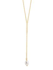 COLLIER Dame oxyde et perle PLAQUE OR