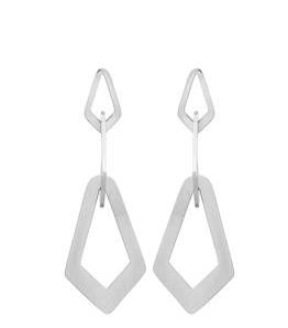 BOUCLES D'OREILLES Dame pendantes forme géométrique ACIER doré ou argenté