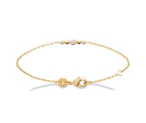 BRACELET Femme PLAQUE OR ET OXYDES BLANCS