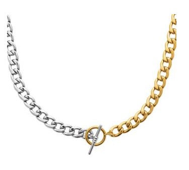 COLLIER Femme ACIER ET PVD DORE