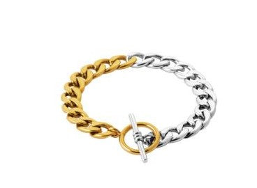 BRACELET Femme ACIER ET PVD DORE
